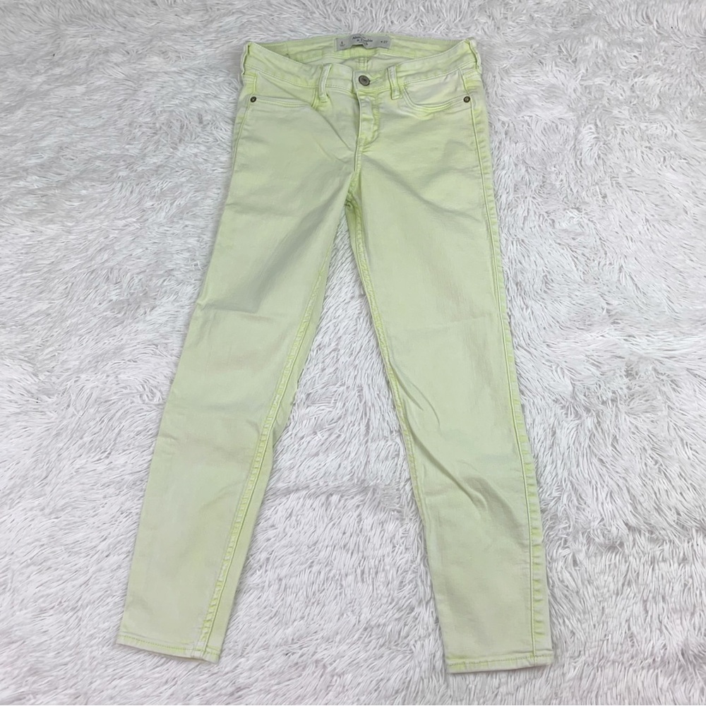 Abercrombie‎ and Fitch low rise skinny jeans in neon green